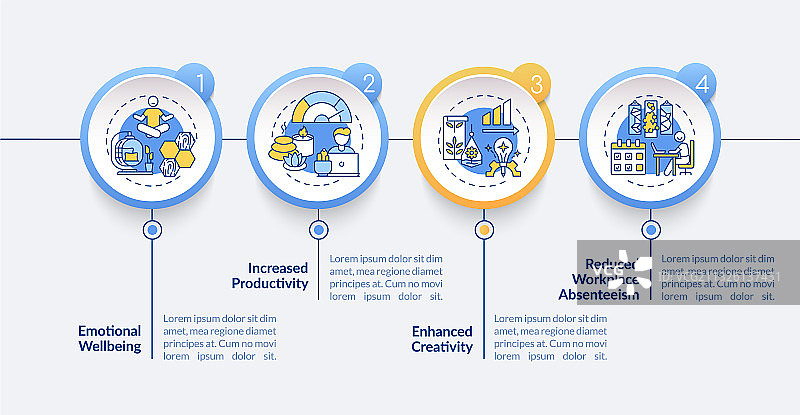 舒适的办公空间信息图表模板图片素材