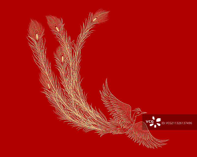 龙凤呈祥牡丹结婚潮图插画国案元素图片素材