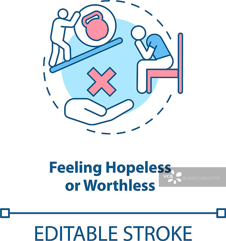 感到绝望和没有价值概念图标图片素材