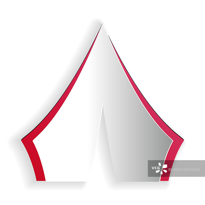 白色背景上的剪纸帐篷图标图片素材