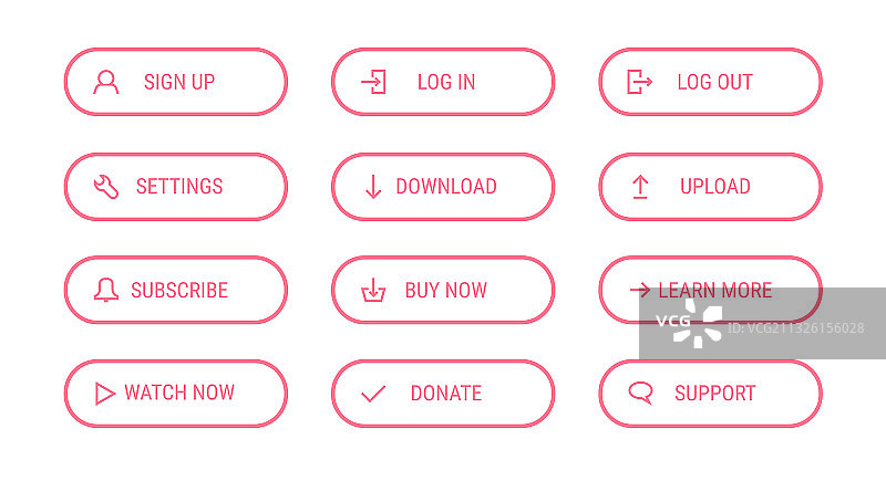 现代轮廓图标按钮图片素材