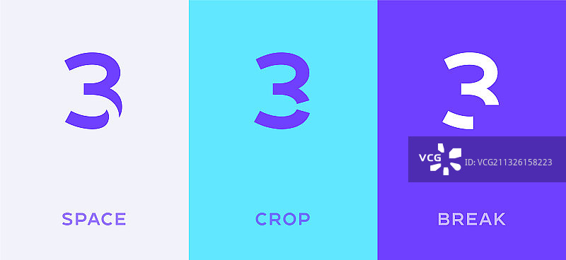 数字3极简Logo设计模板图片素材