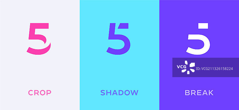 数字5极简logo图标设计模板图片素材