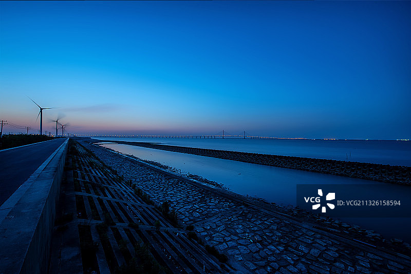 上海长江大桥全景图片素材