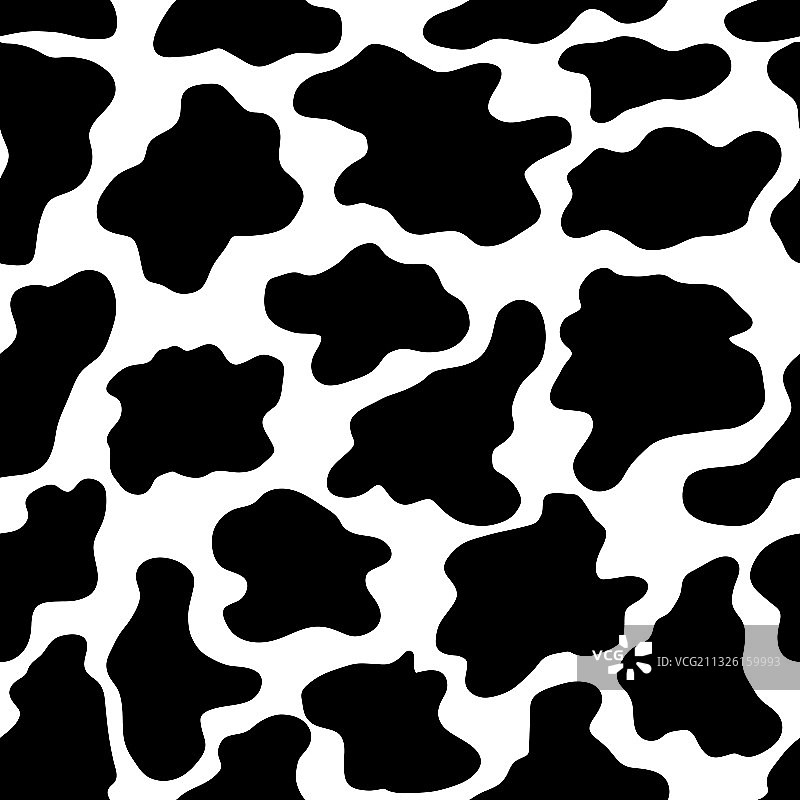 奶牛无缝图案黑色卡通斑点图片素材