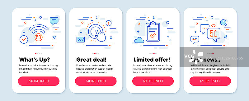 5G WiFi技术图标集图片素材