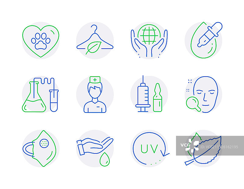 包含减速图标的医疗保健图标集图片素材