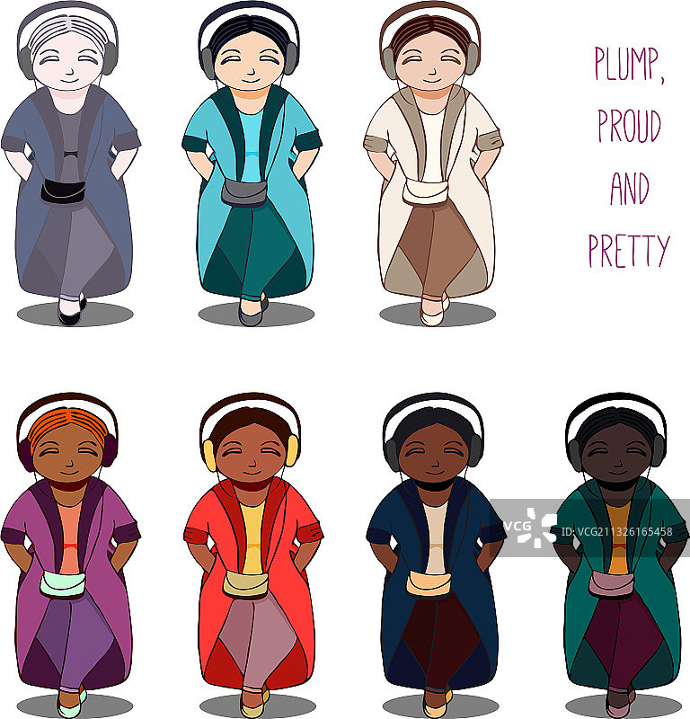 丰满而自豪的美丽女人图片素材