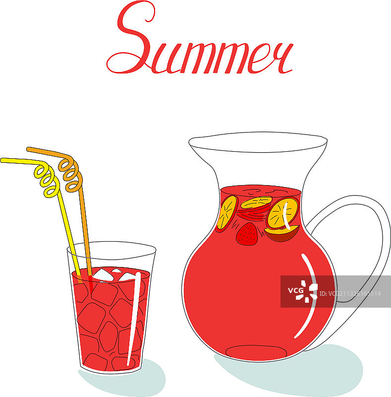 夏季桑格利亚汽酒静物图片素材