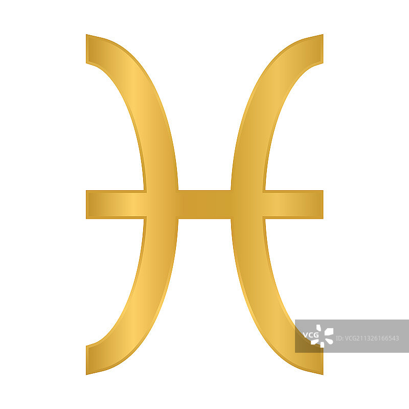 白色背景上的双鱼座符号图片素材
