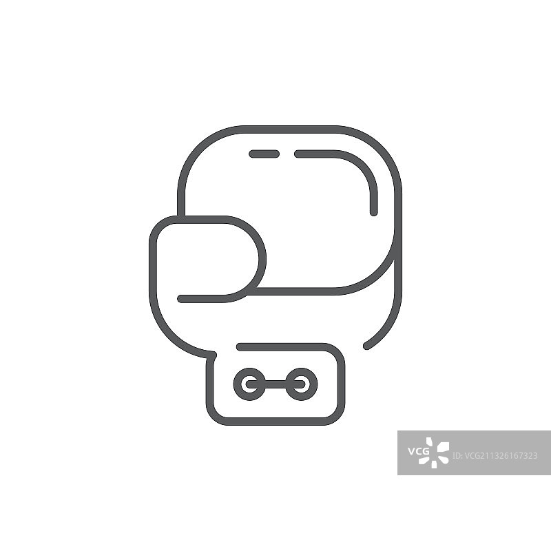 拳击手套运动装备符号线条图片素材