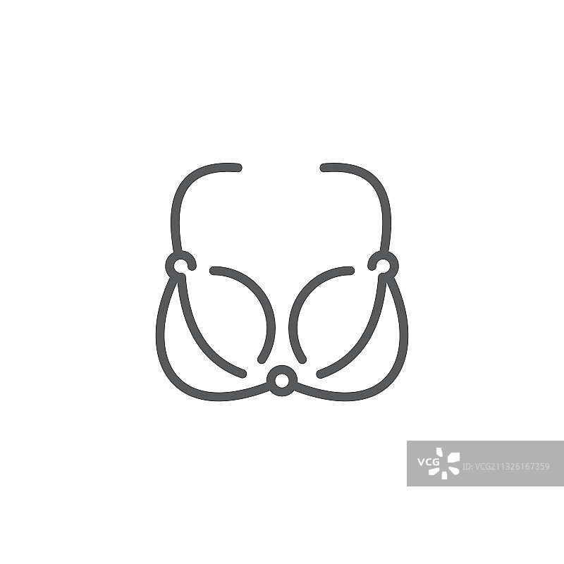 女士胸罩内衣设备符号线图片素材