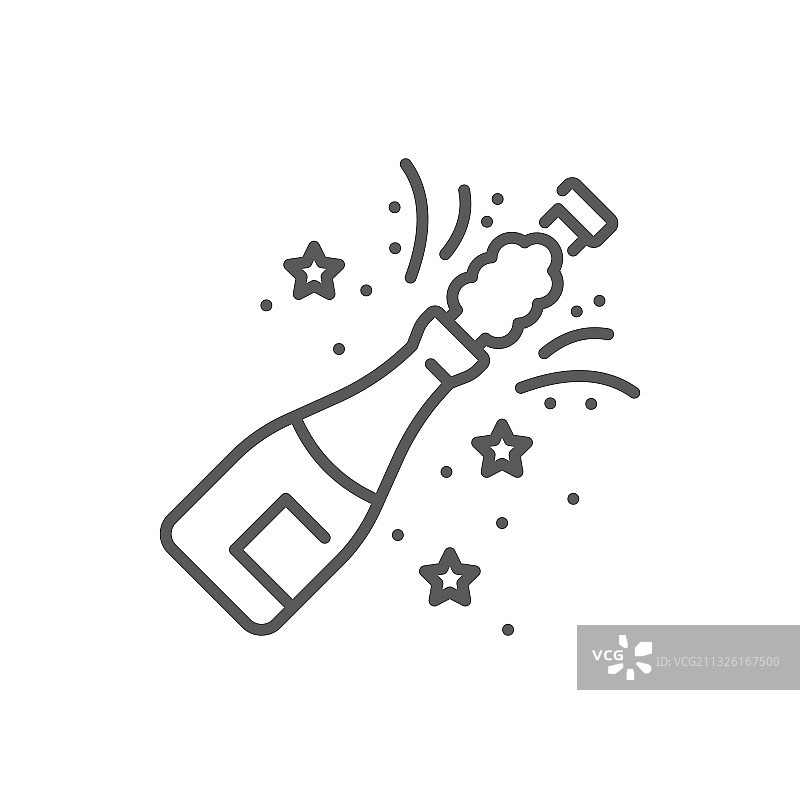 派对香槟酒杯图标轮廓图片素材