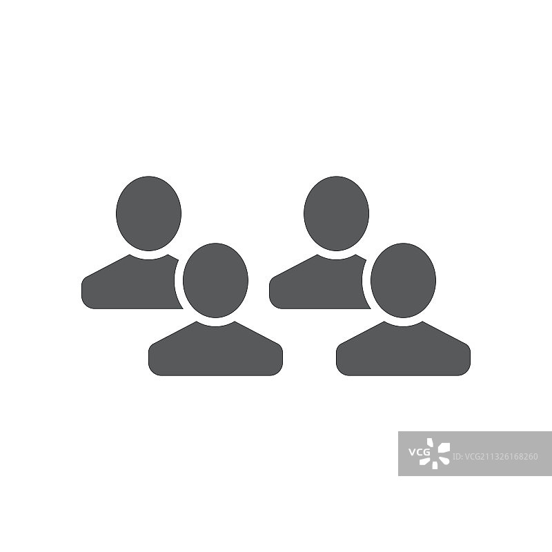 四人小组符号（白色背景，已隔离）图片素材
