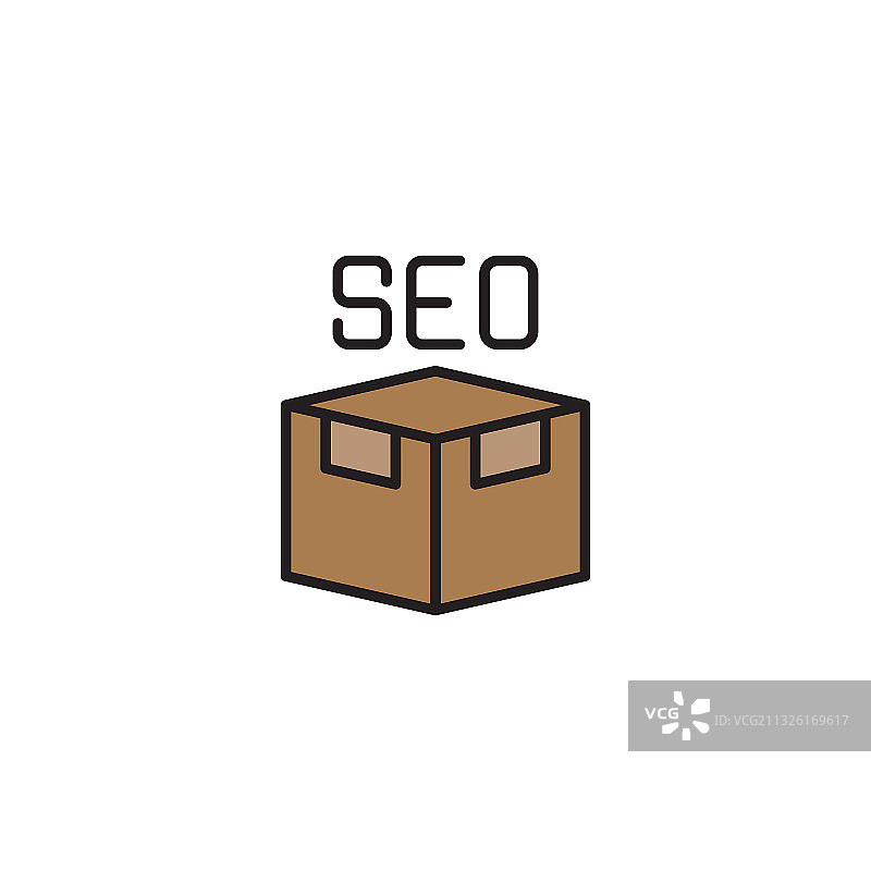 Seo包图标符号孤立在白色图片素材