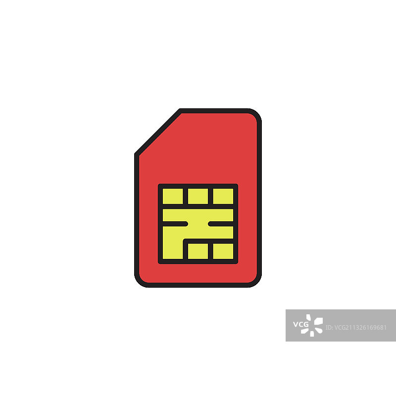 白色背景上的SIM卡图标概念图片素材