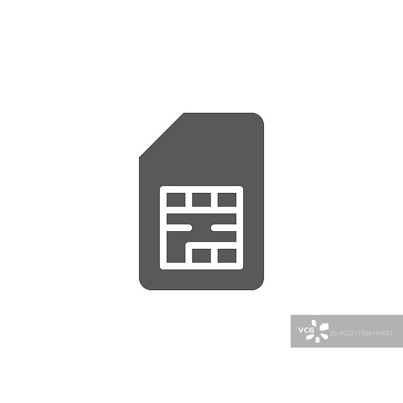 白色背景上的SIM卡图标概念图片素材