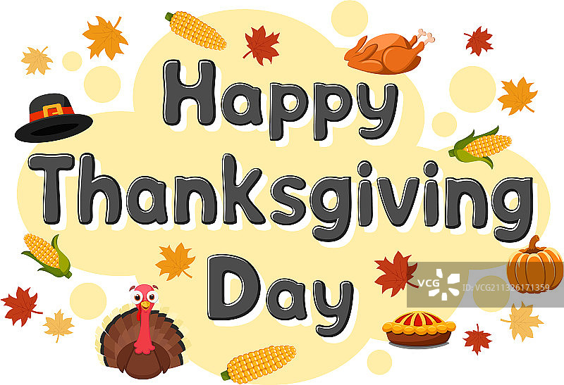 带火鸡的感恩节背景文字图片素材