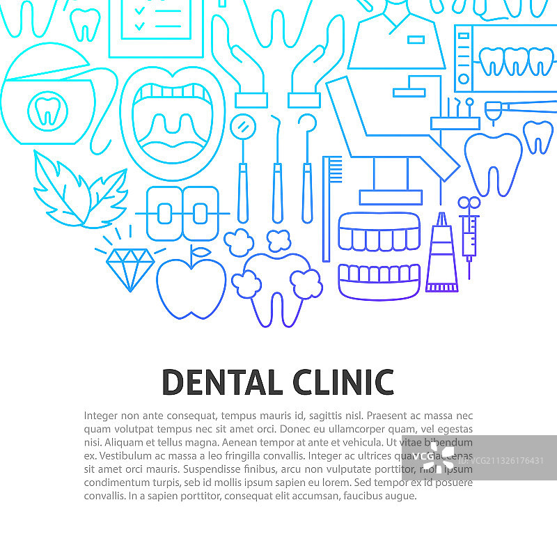 牙科诊所线条概念图片素材