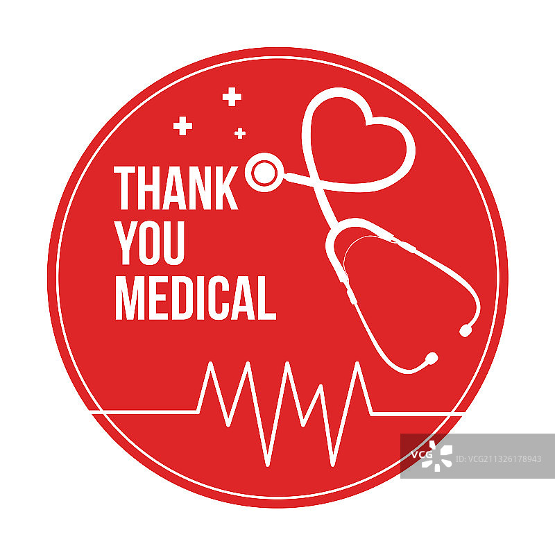感谢医生红色圆形图标徽章图片素材