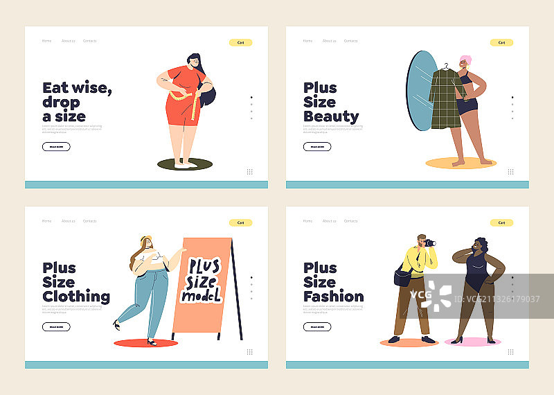 大码女装购物主题着陆页图片素材