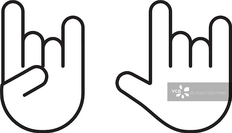 重金属摇滚手势图标图片素材