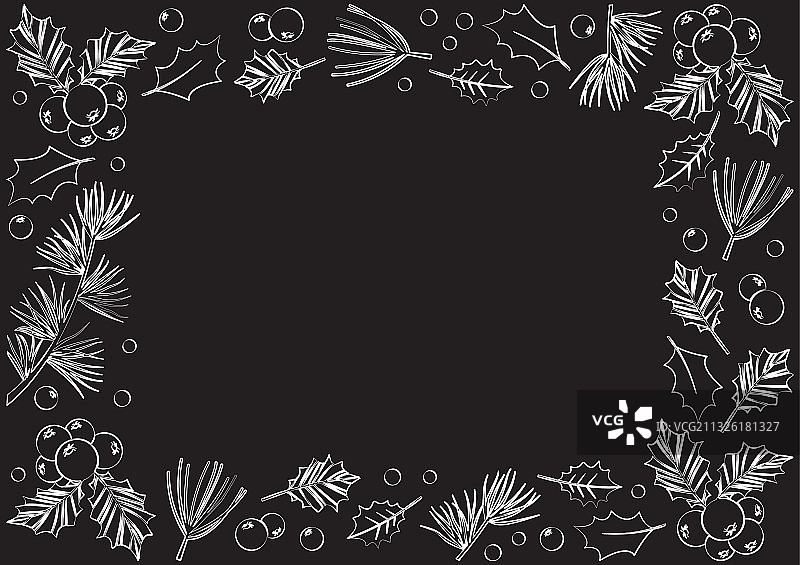 冬季圣诞贺卡框架图片素材