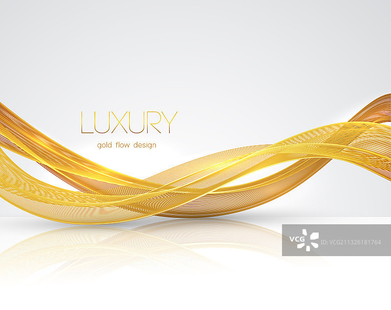 金色波浪抽象设计元素图片素材