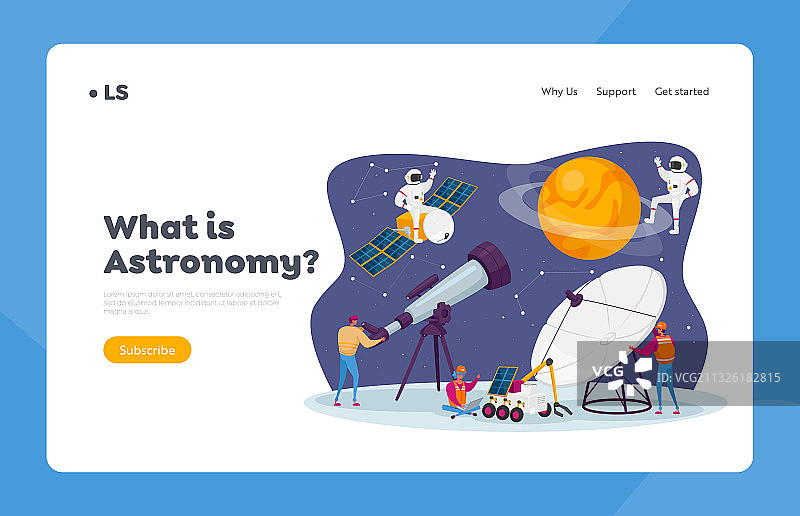 天文学科学着陆页模板图片素材