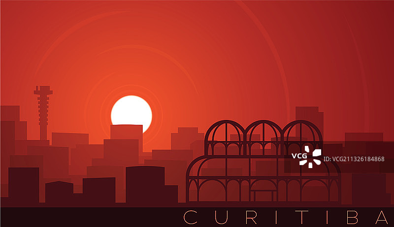 库里提巴的低角度阳光天际线图片素材