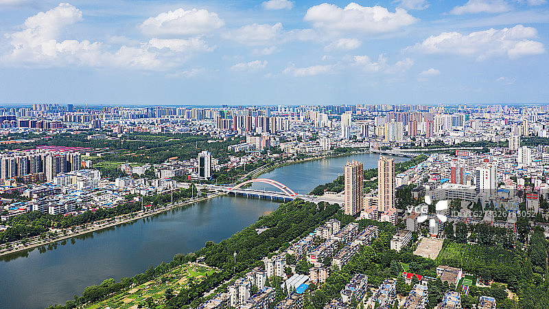河南信阳浉河城市天际线风光图片素材