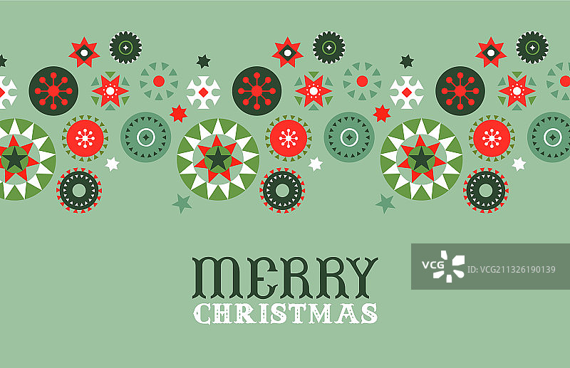 圣诞复古民间装饰卡片图片素材