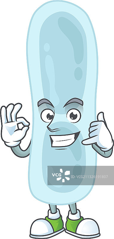 卡通肺炎克雷伯菌打电话图片素材