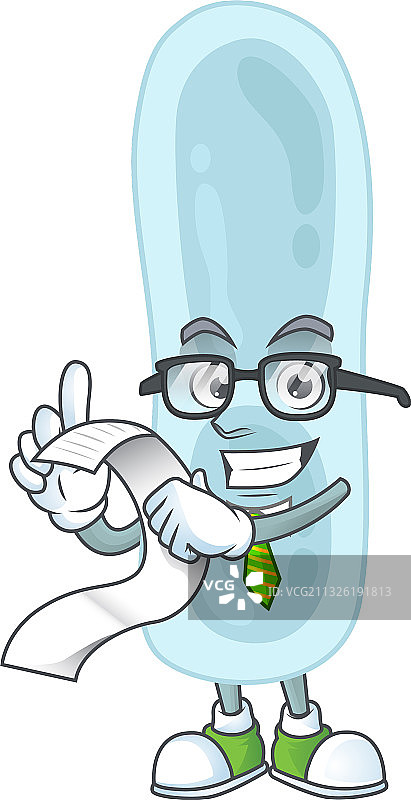 手持菜单的肺炎克雷伯菌卡通图片素材