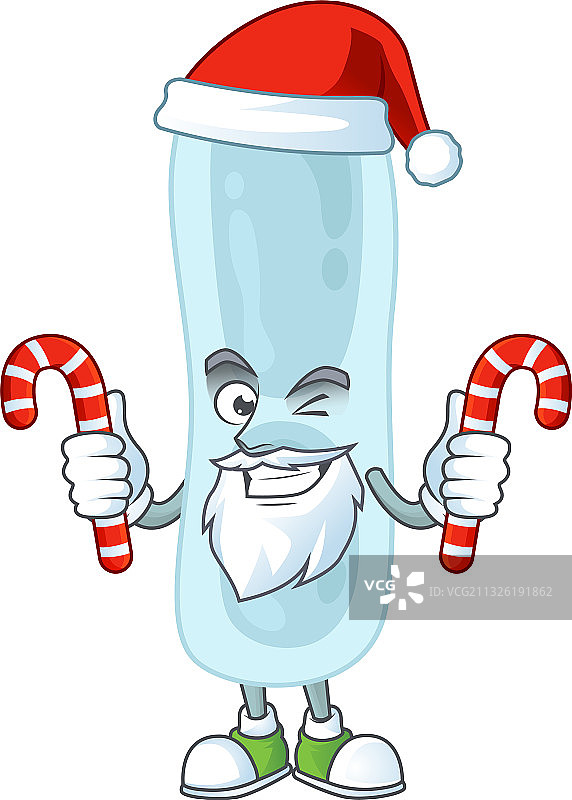 打扮成圣诞老人的肺炎克雷伯菌图片素材