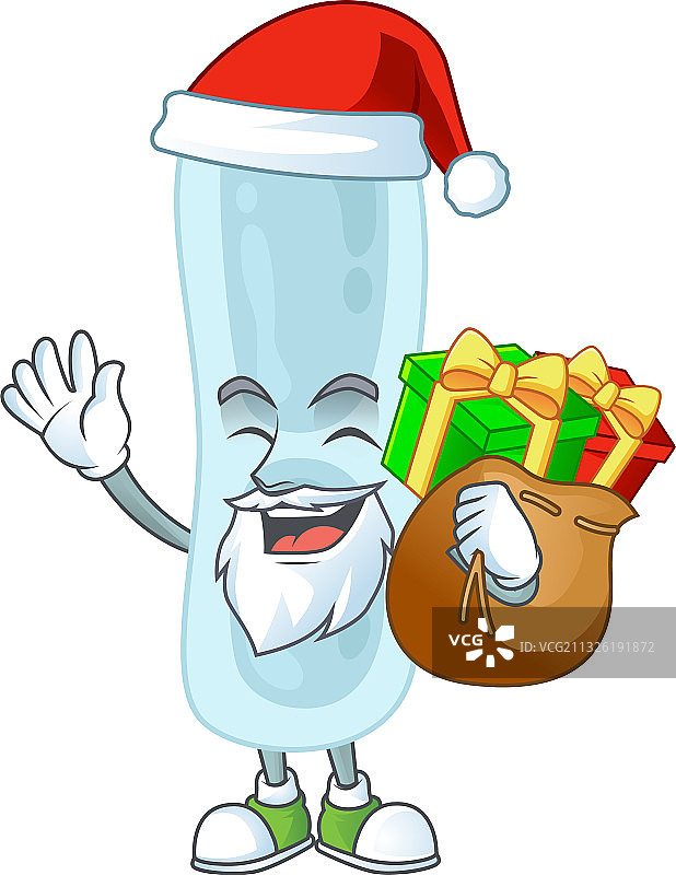 带有礼品袋的肺炎克雷伯菌圣诞老人图片素材