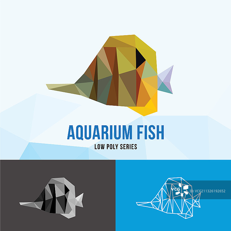三角形多边形风格的水族箱鱼图片素材