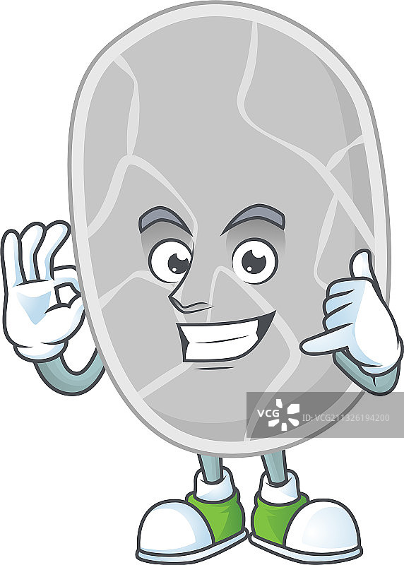 亚硝化螺菌卡通图片做出呼叫手势图片素材