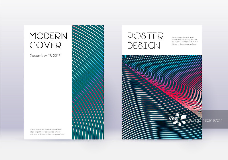 红色抽象线条极简封面设计模板图片素材