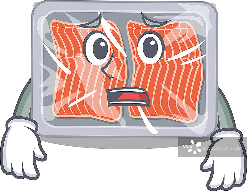 卡通风格冷冻三文鱼展示图片素材