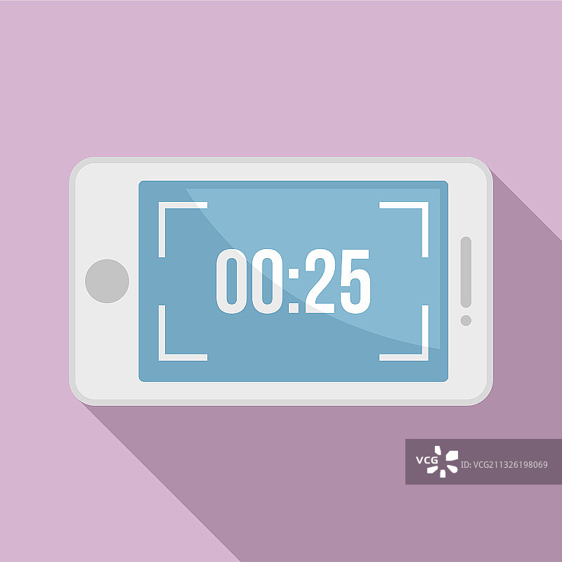 屏幕录制时间扁平风格图标图片素材