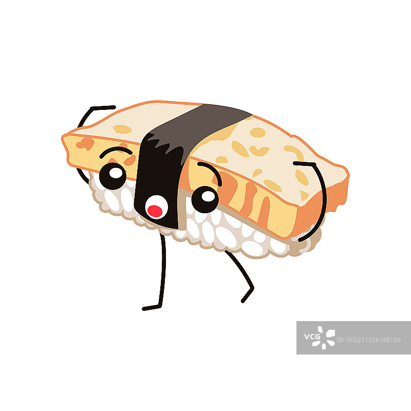 有趣表情的可爱寿司图片素材