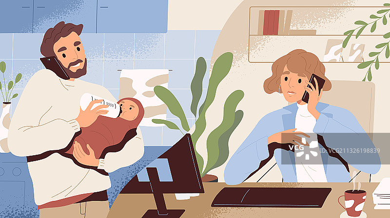 陪产假代替产假概念图片素材