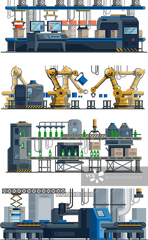 工业自动化传送带流水线图片素材
