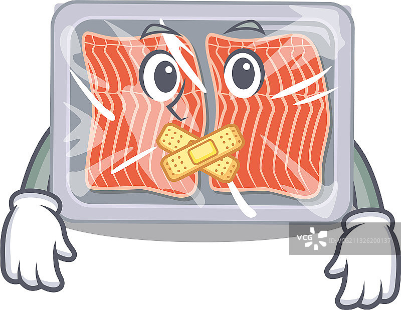 卡通风格冷冻三文鱼图片素材