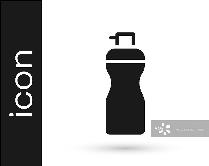 白色背景上的黑色健身摇摇杯图标图片素材