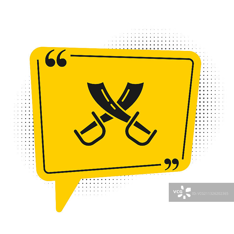 白色背景上的黑色交叉海盗剑图标图片素材