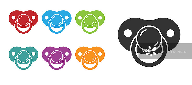 白色背景上的黑色奶嘴图标图片素材