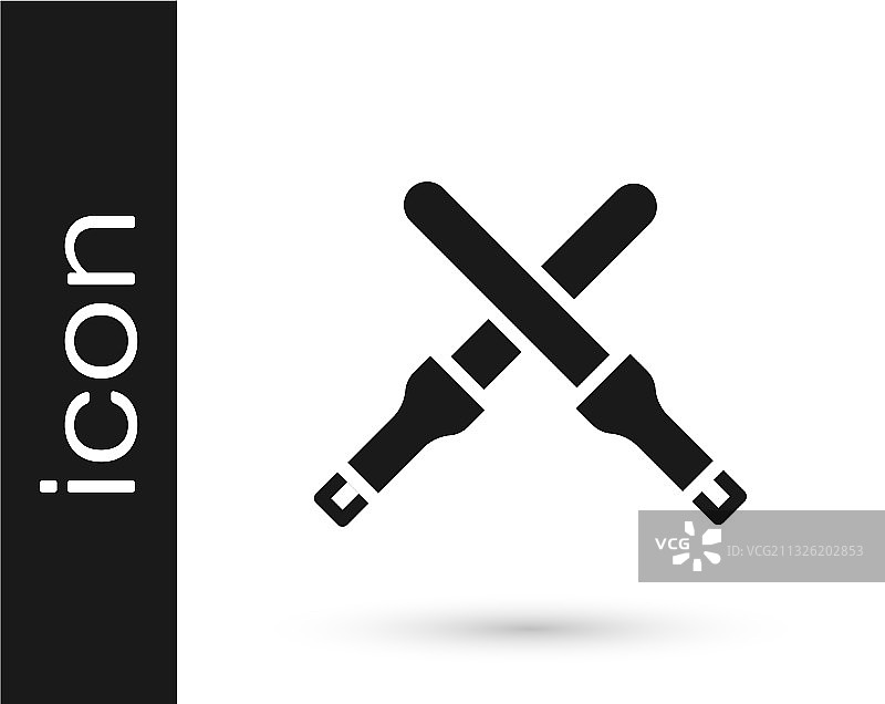 飞机引导棒黑色图标图片素材