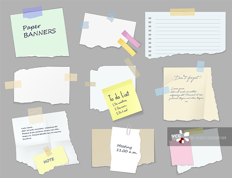 纸质便签banner待办事项或备忘录图片素材